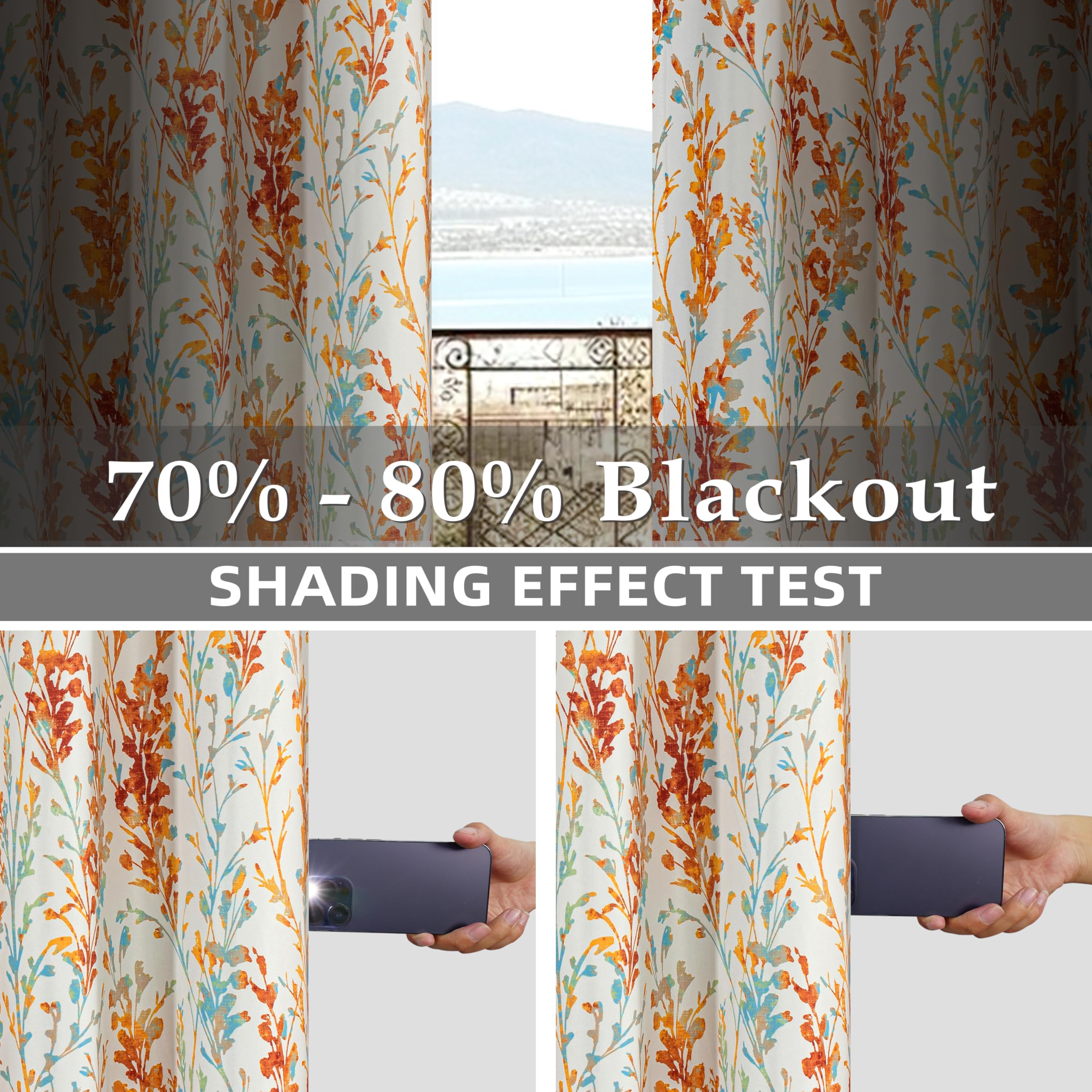 Amazon｜DriftAway (ドリフトアウェイ) ヘザーカーテン 長さ84